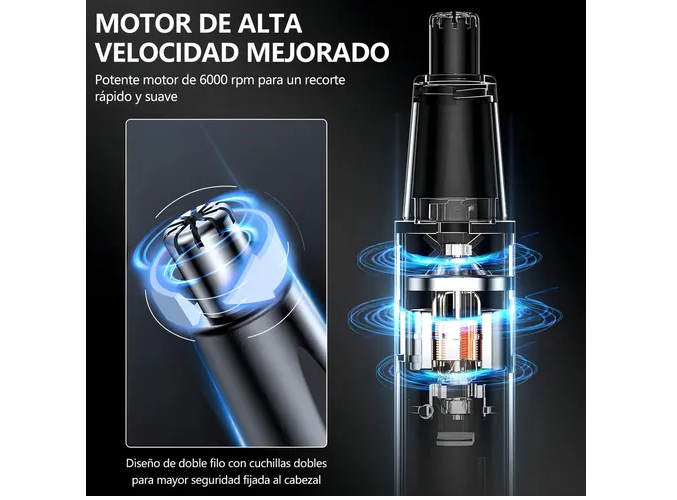 Foto 4 pulgar | Xtellar Recortadora Eléctrica Multifuncional Para Nariz Y Orejas, Recargable Usb, Negra - La Solución De Grooming Pe