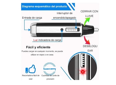 Foto 3 | Kit Xtellar 4 En 1 Para Cuidado Del Vello Nasal Y Cabello - Tecnología Premium, Portátil Y Multifuncional