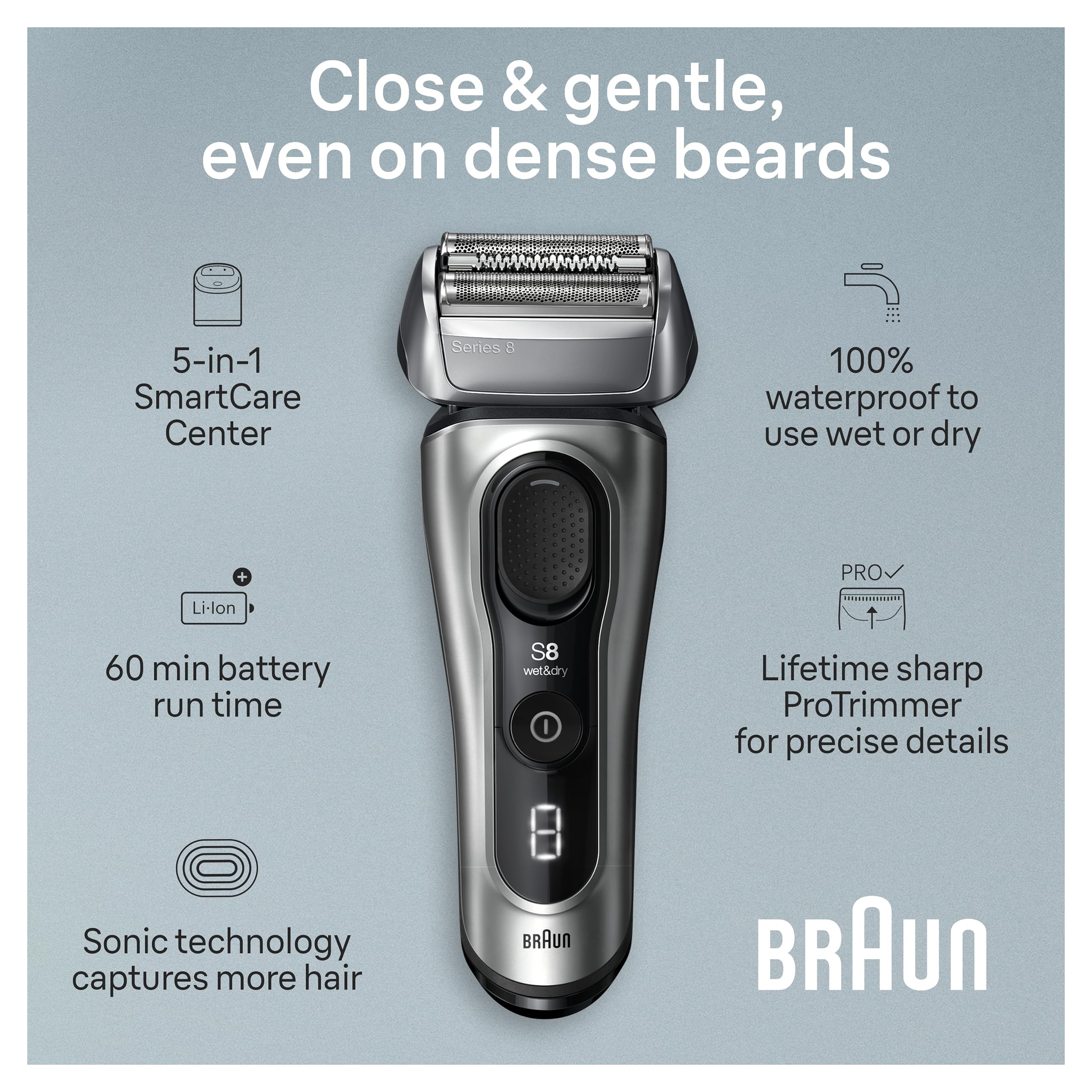 Foto 4 pulgar | Maquinilla De Afeitar Eléctrica Braun Series 8 8567 Cc Para Hombre Húmedo Y Seco - Venta Internacional.