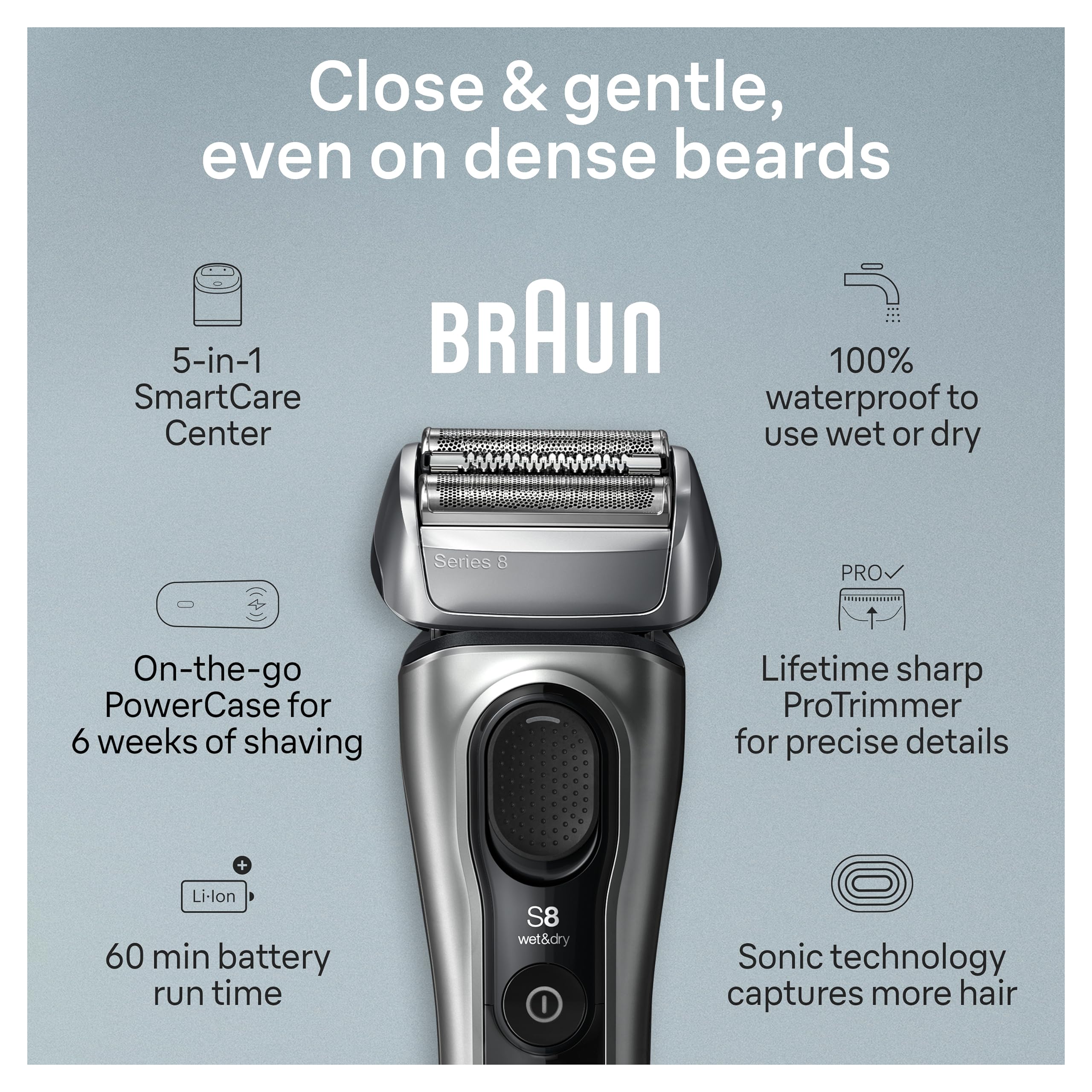 Foto 4 pulgar | Maquinilla De Afeitar Eléctrica Braun Series 8 8577 Cc Para Hombre Húmedo Y Seco - Venta Internacional.