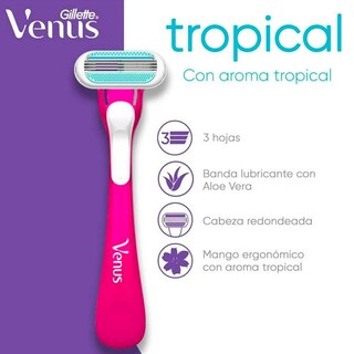 Foto 3 | Rastrillo Desechable Gillette Venus Tropical 3 Piezas