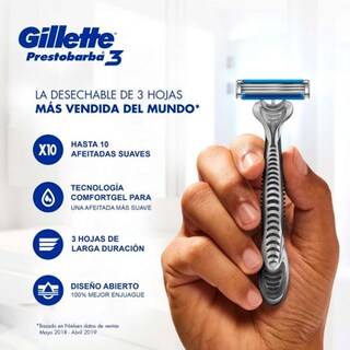 Foto 3 | Rastrillos Desechables Gillette Prestobarba 3 2 Piezas