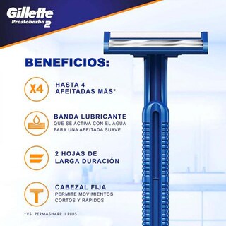Foto 3 | Rastrillo Desechable Gillette Prestobarba 2 2 Piezas