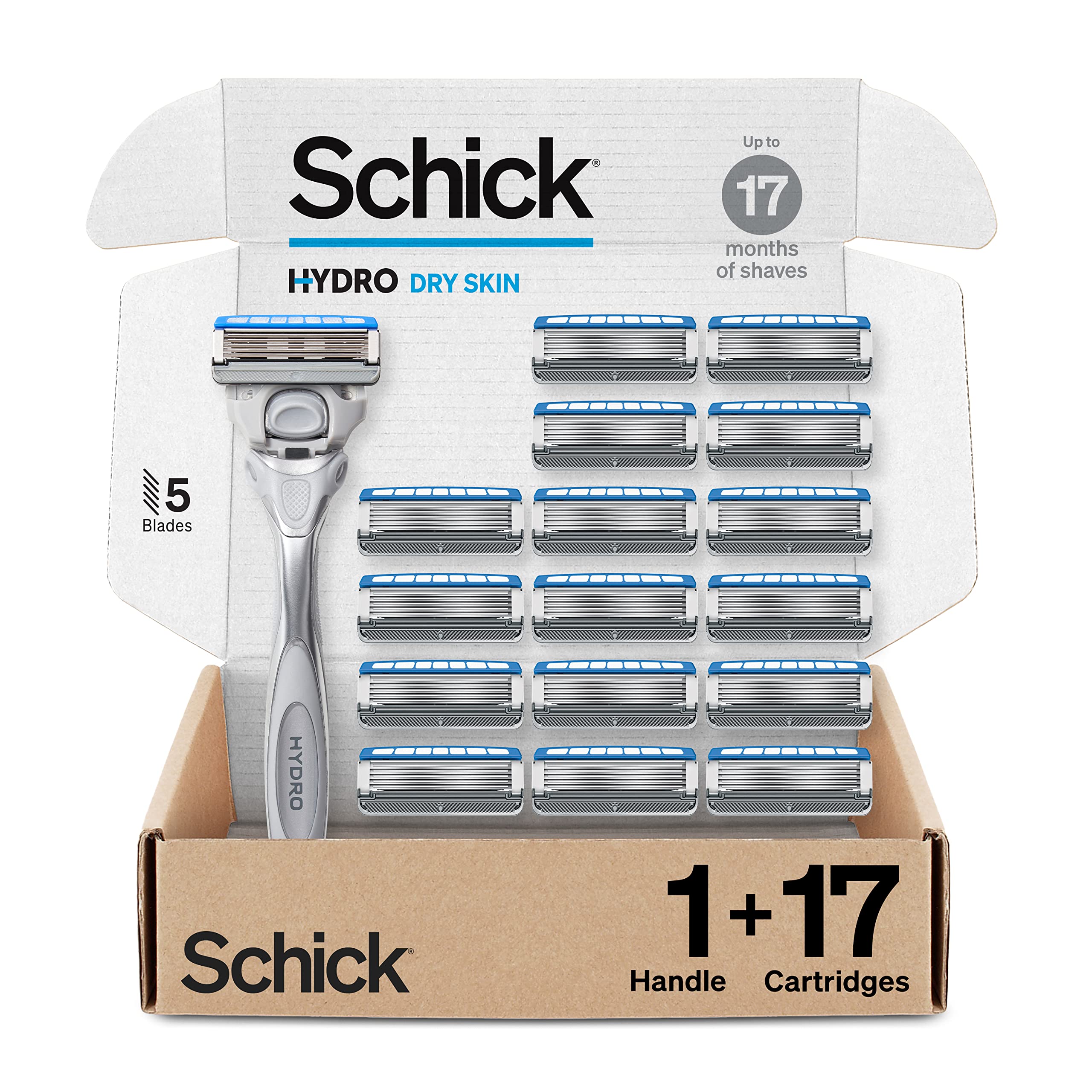 Foto 2 pulgar | Razor Schick Hydro Dry Skin Con 1 Mango Y 17 Cartuchos - Venta Internacional.