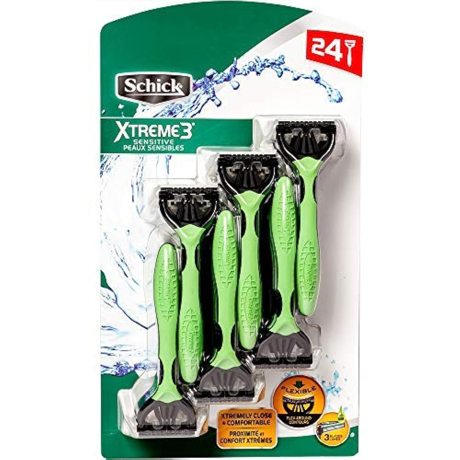 Foto 2 pulgar | Maquinilla De Afeitar Desechable Schick Xtreme 3 Sensitive, 24 Unidades - Venta Internacional.