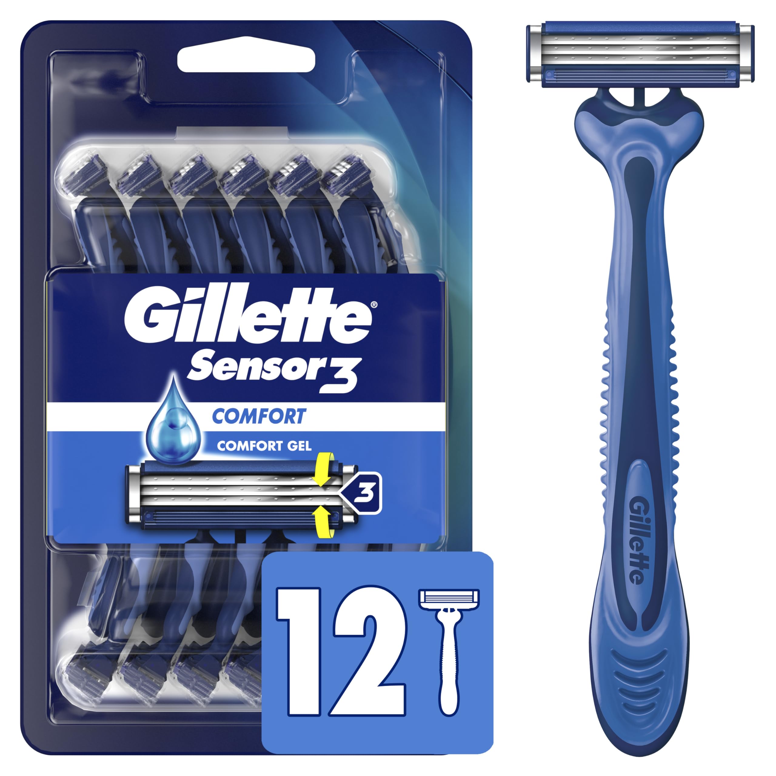 Foto 2 pulgar | Maquinillas De Afeitar Desechables Gillette Sensor3 Comfort Para Hombre X12 - Venta Internacional.