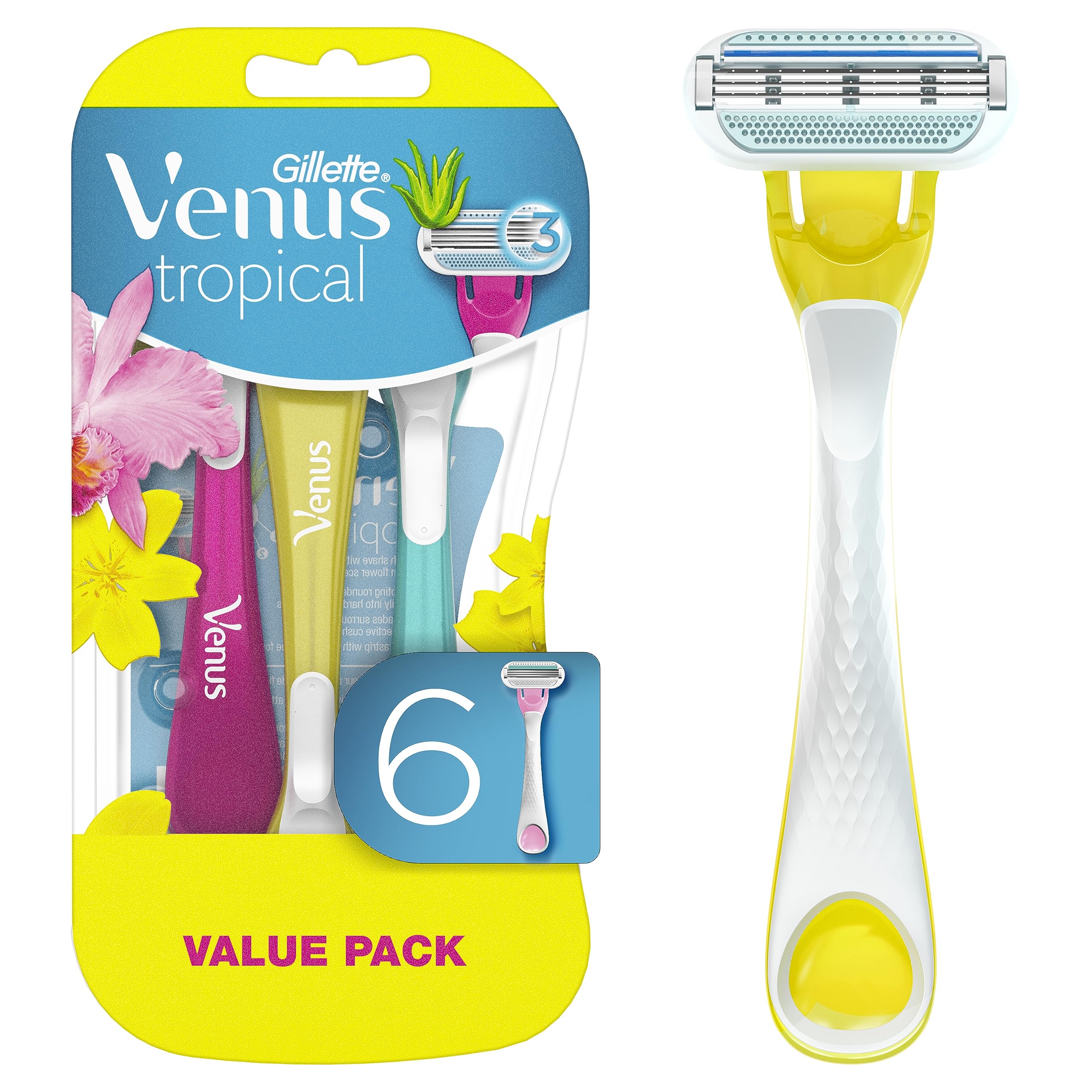 Maquinillas De Afeitar Desechables Gillette Venus Tropical 6 Unidades - Venta Internacional.