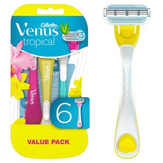 Foto 1 | Maquinillas De Afeitar Desechables Gillette Venus Tropical 6 Unidades - Venta Internacional.