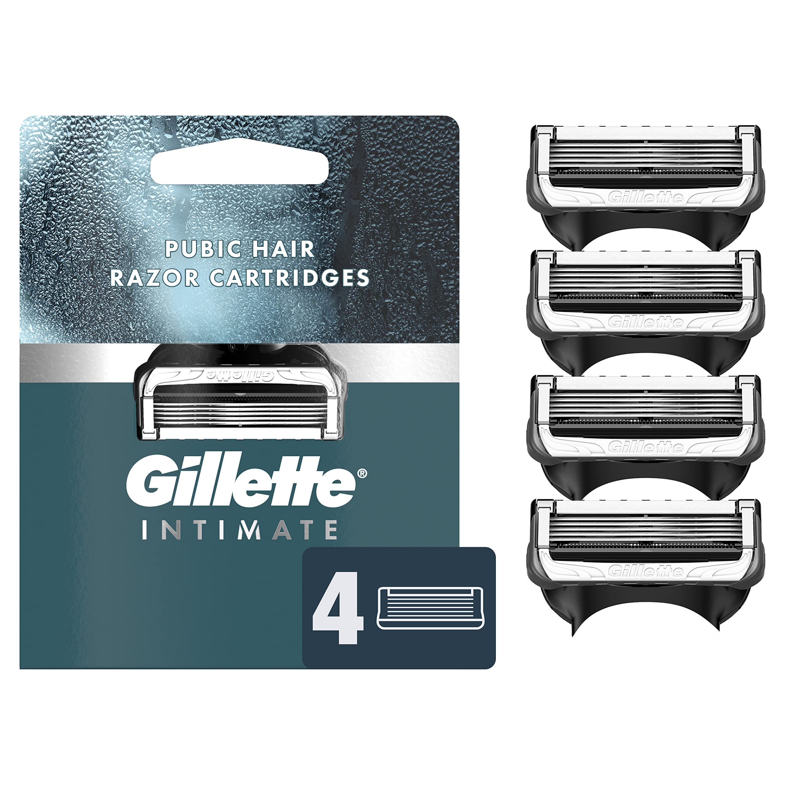 Foto 2 pulgar | Cartuchos De Afeitar Gillette Intimate Pubic Hair 4 Recambios - Venta Internacional.