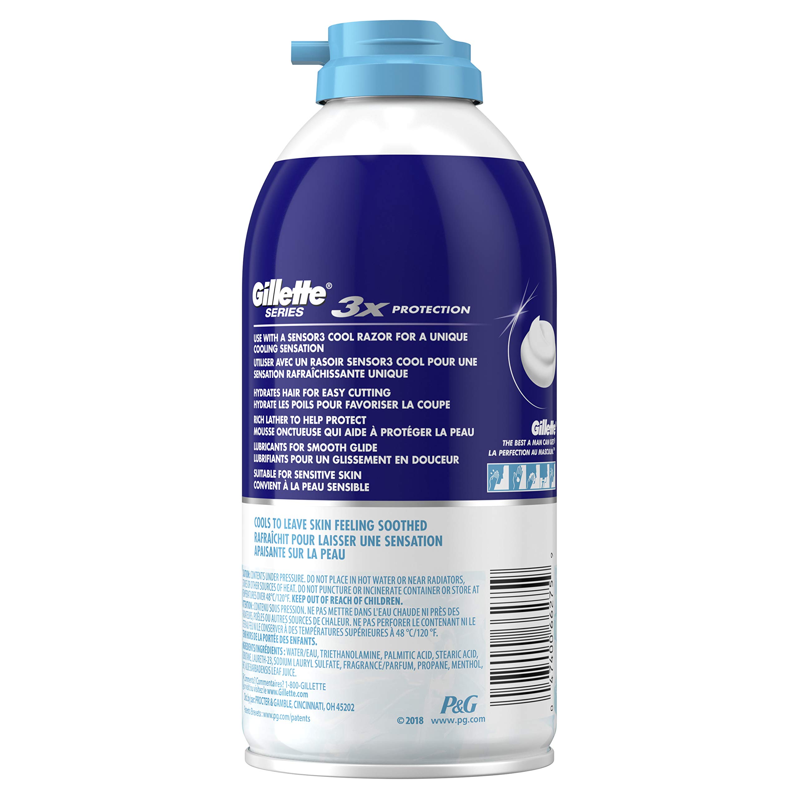 Foto 3 pulgar | Espuma De Afeitar Gillette Series Sensitive Cool 325 Ml (paquete De 6) - Venta Internacional.