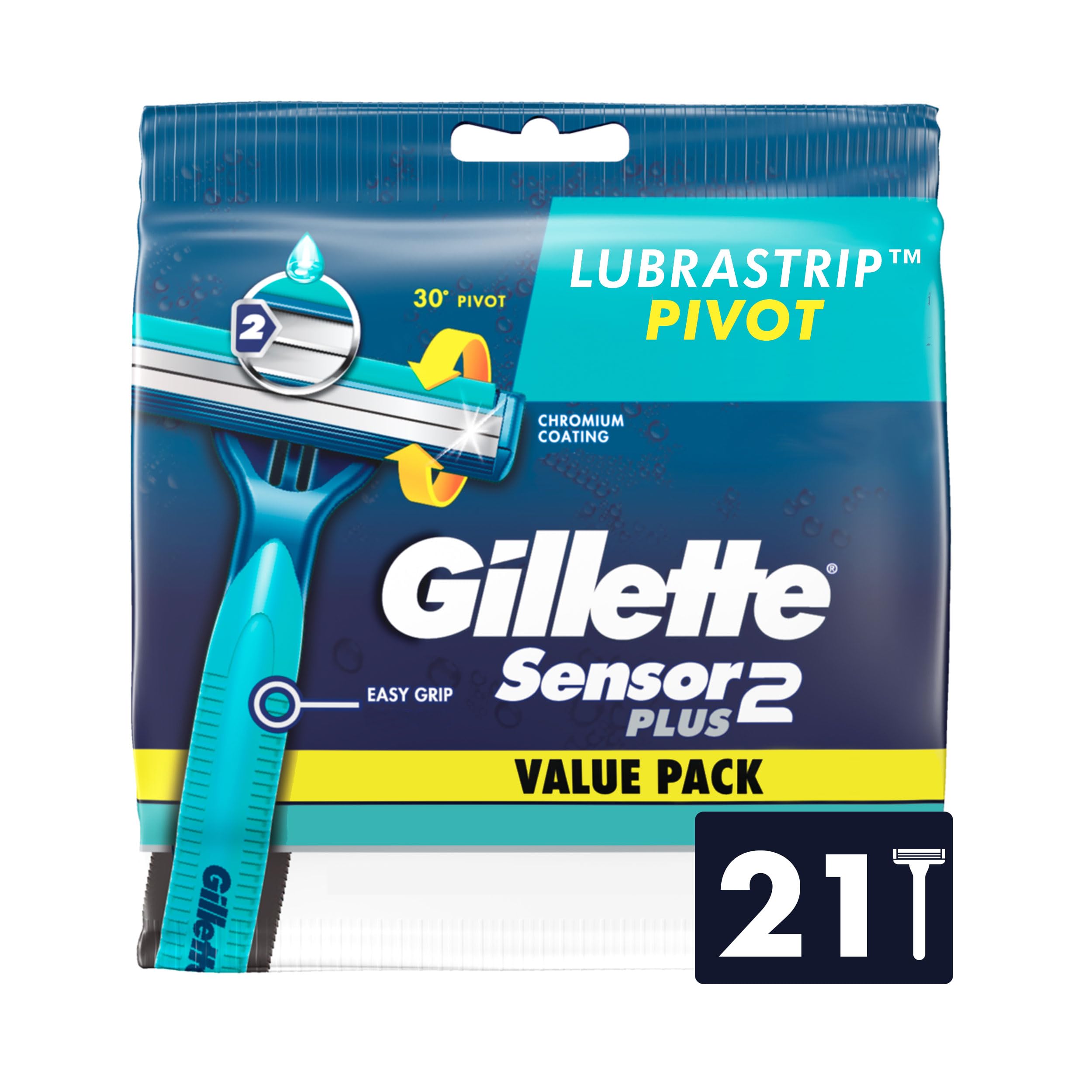 Foto 2 pulgar | Maquinilla De Afeitar Desechable Gillette Sensor2 Plus Pivot Para Hombre X21 - Venta Internacional.