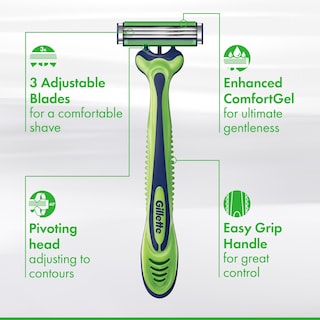 Foto 2 | Maquinilla De Afeitar Desechable Gillette Sensor3 Sensitive Para Hombre X12 - Venta Internacional.