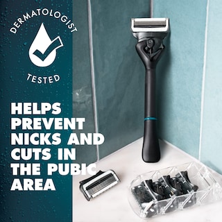 Foto 3 | Maquinilla De Afeitar Para Vello Púbico Gillette Intimate Para Hombre Con 2 Recambios - Venta Internacional.