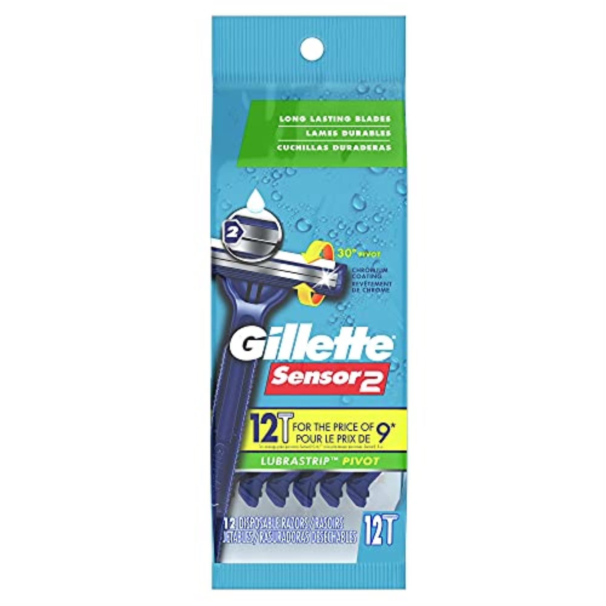 Maquinillas De Afeitar Desechables Gillette Sensor2 Con Cabezal Giratorio 12x3 - 36 - Venta Internacional.