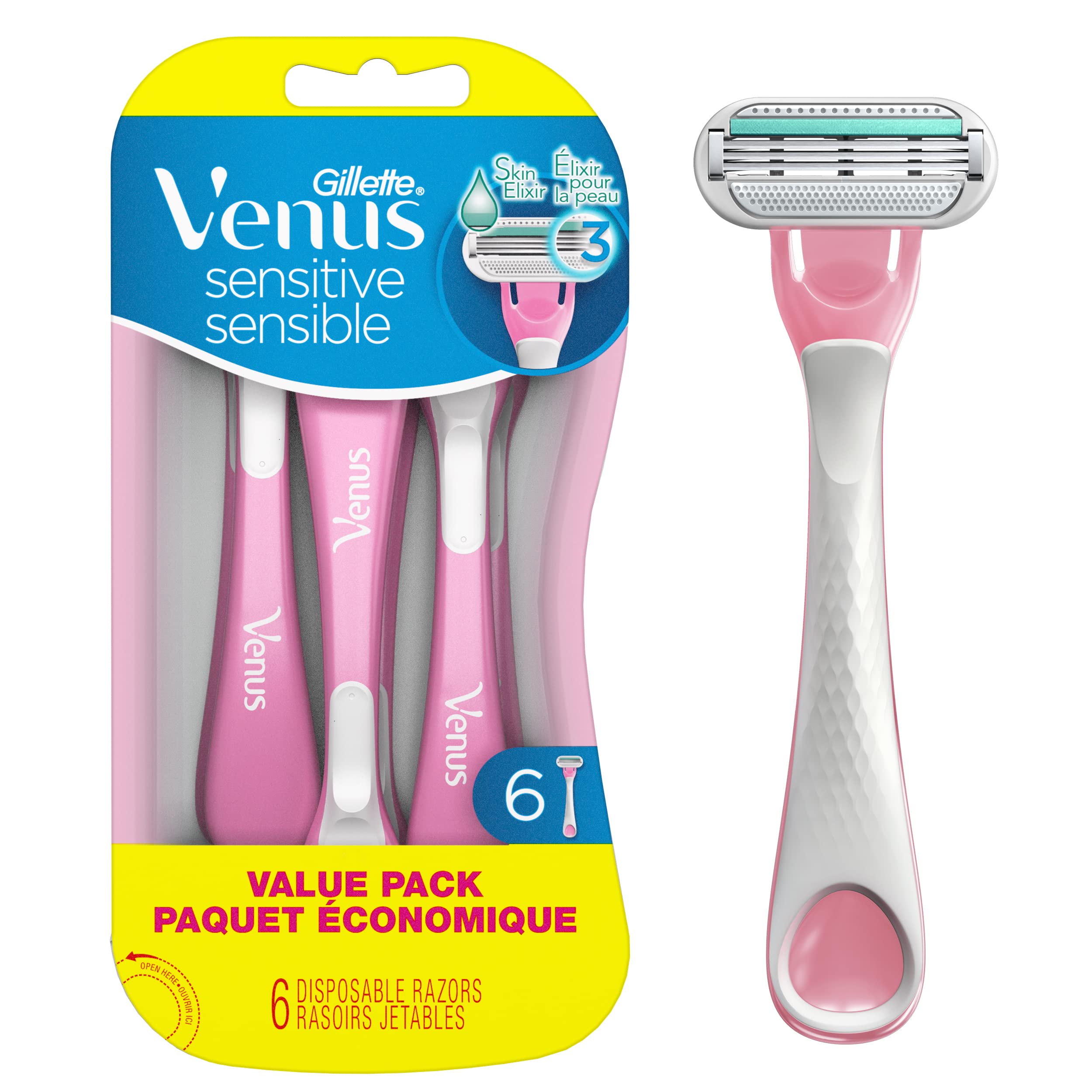 Foto 2 pulgar | Maquinillas De Afeitar Desechables Gillette Venus Sensitive Para Mujer X6 - Venta Internacional.