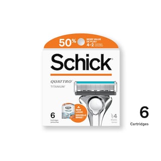 Foto 6 | Recambios De Maquinilla De Afeitar Schick Quattro Titanium, 6 Unidades, Para Hombre - Venta Internacional.