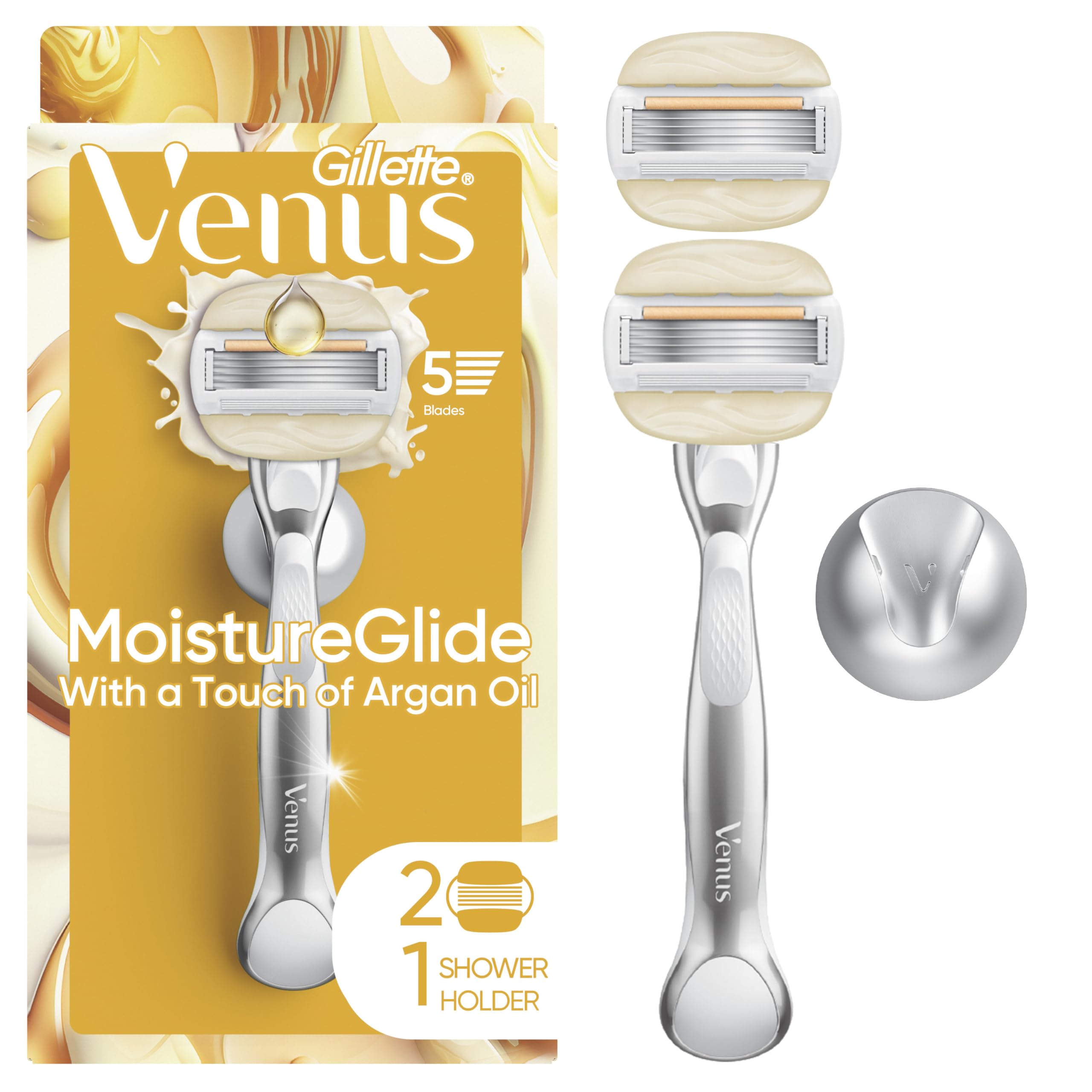Foto 1 | Razor Venus Moistureglide Para Mujer Con 2 Recambios Y Soporte - Venta Internacional.
