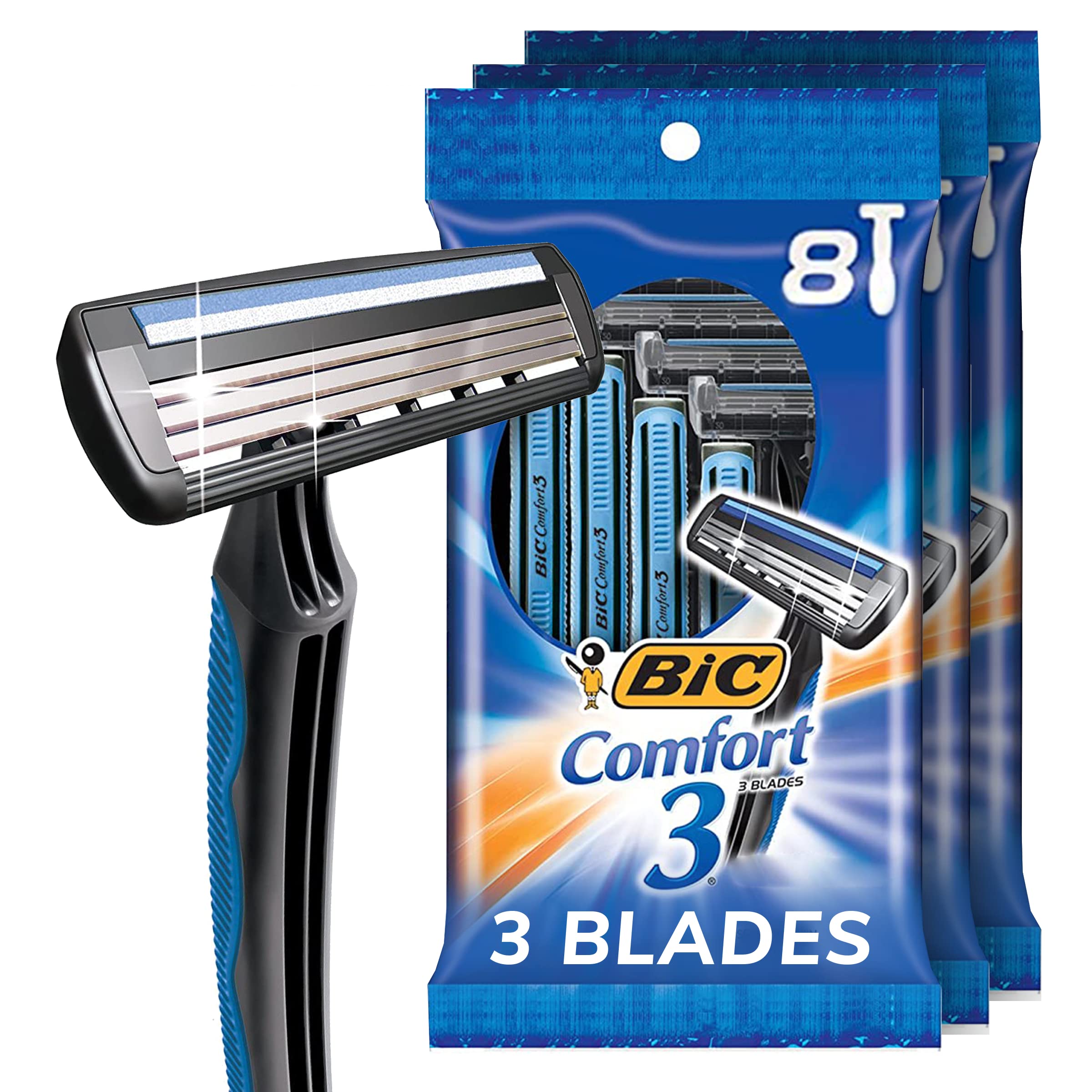 Foto 1 | Maquinillas De Afeitar Desechables Bic Comfort 3 Para Hombre, 3 Hojas, 24 Unidades - Venta Internacional.