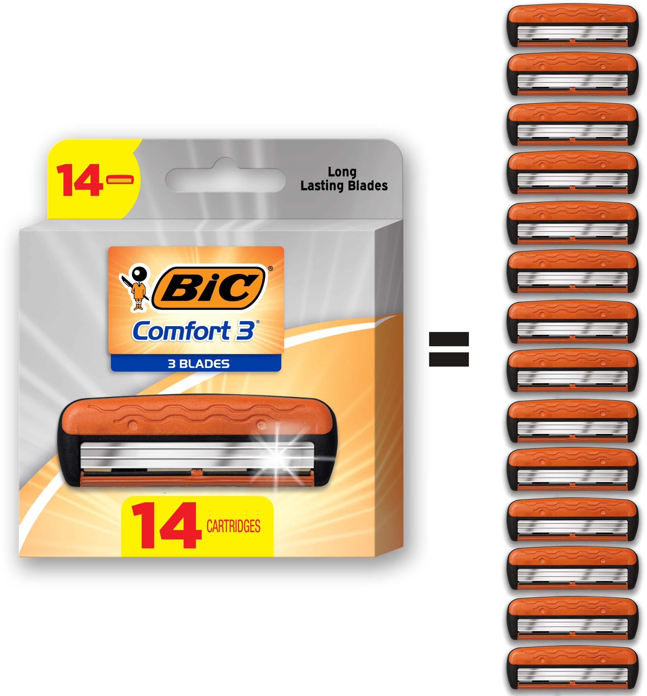 Foto 2 pulgar | Cartuchos De Afeitar Bic Comfort 3 Recargables Para Hombre, Paquete De 14 - Venta Internacional.