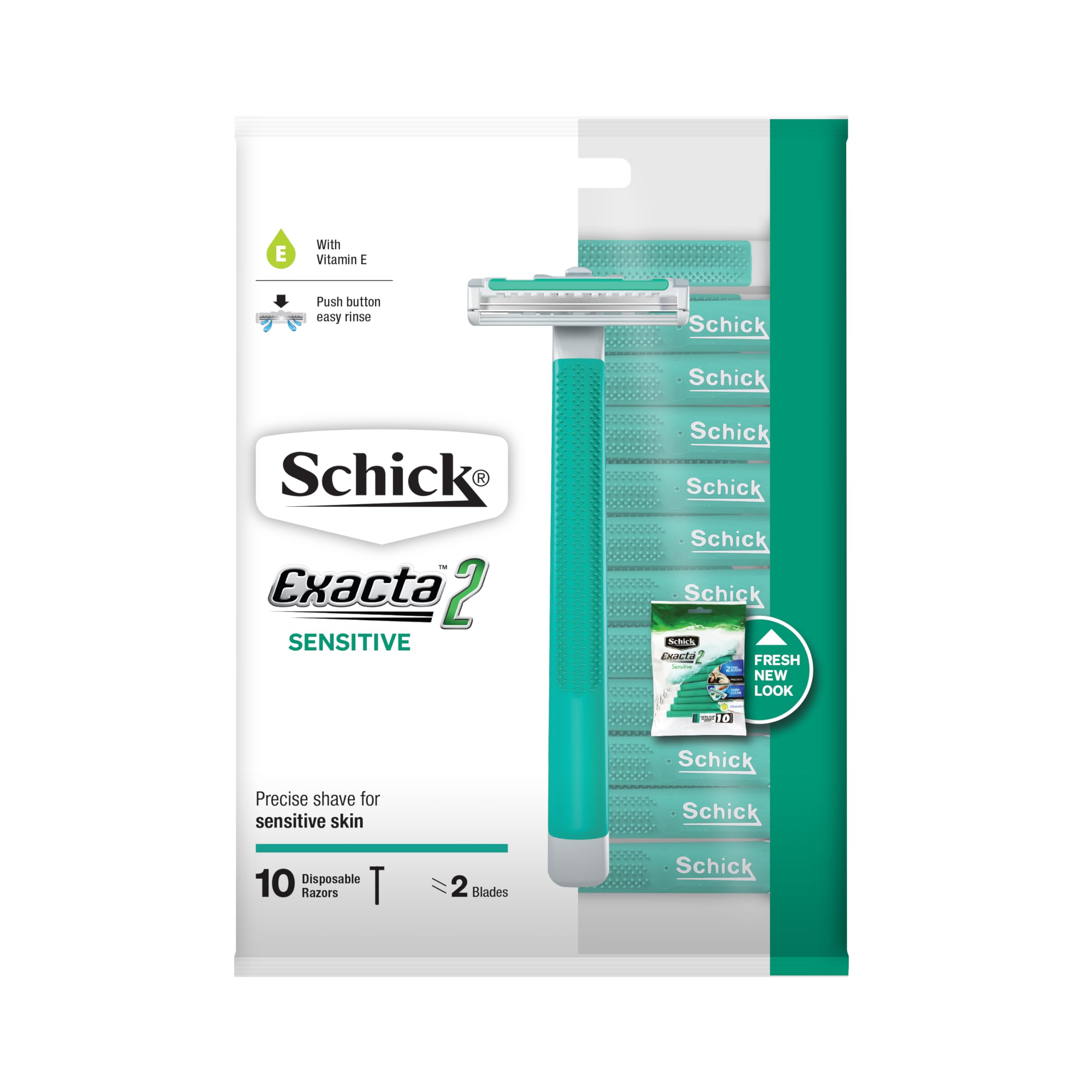 Foto 2 pulgar | Rasuradoras Desechables Schick Exacta2 Sensitive 10 Piezas - Venta Internacional