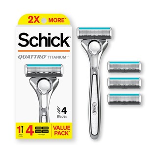 Foto 1 | Rasuradora Schick Quattro Titanium con 1 Mango y 4 Cartuchos - Venta Internacional