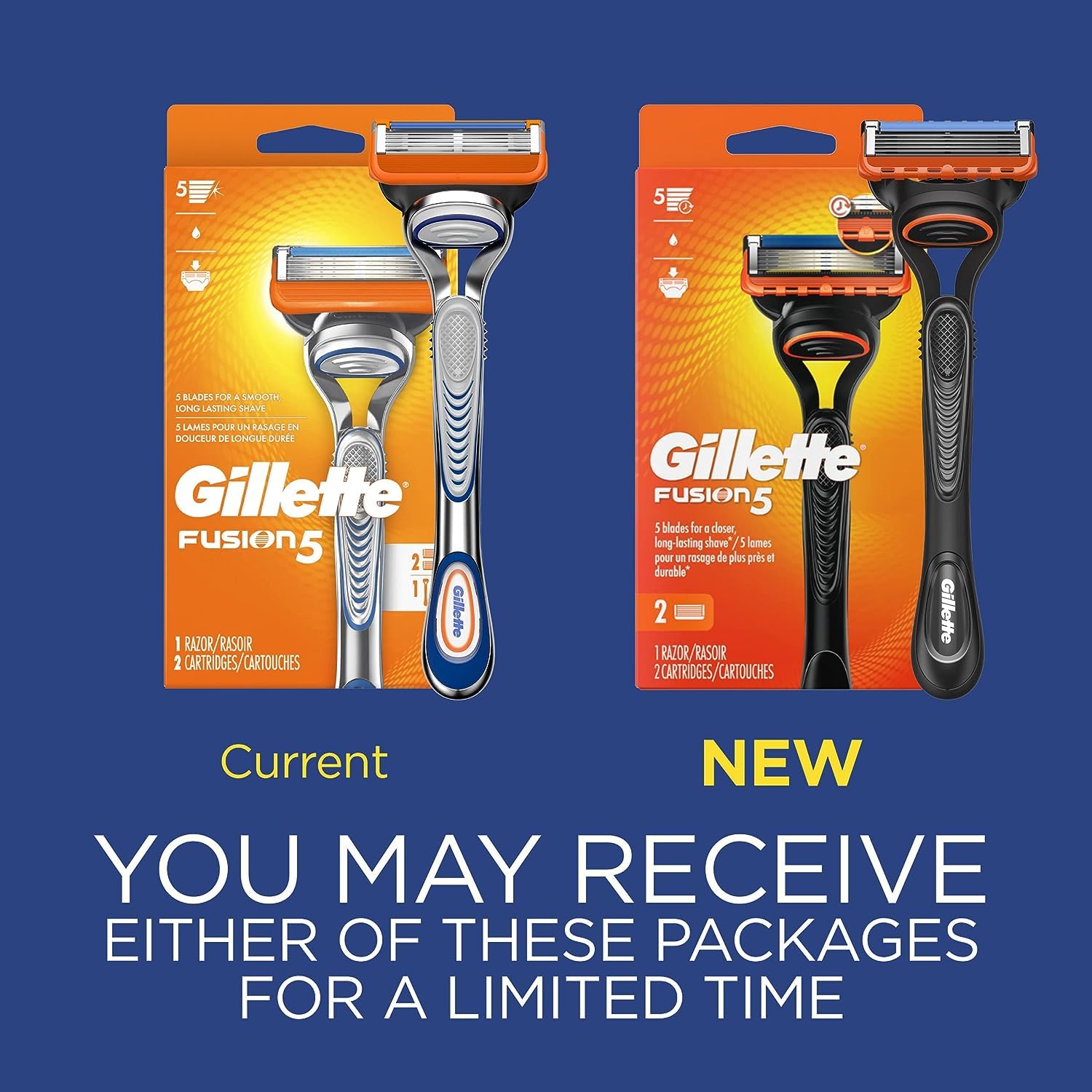 Foto 3 pulgar | Rasuradora Gillette Fusion5 para Hombre con Mango y 2 Recambios de Cuchillas - Venta Internacional