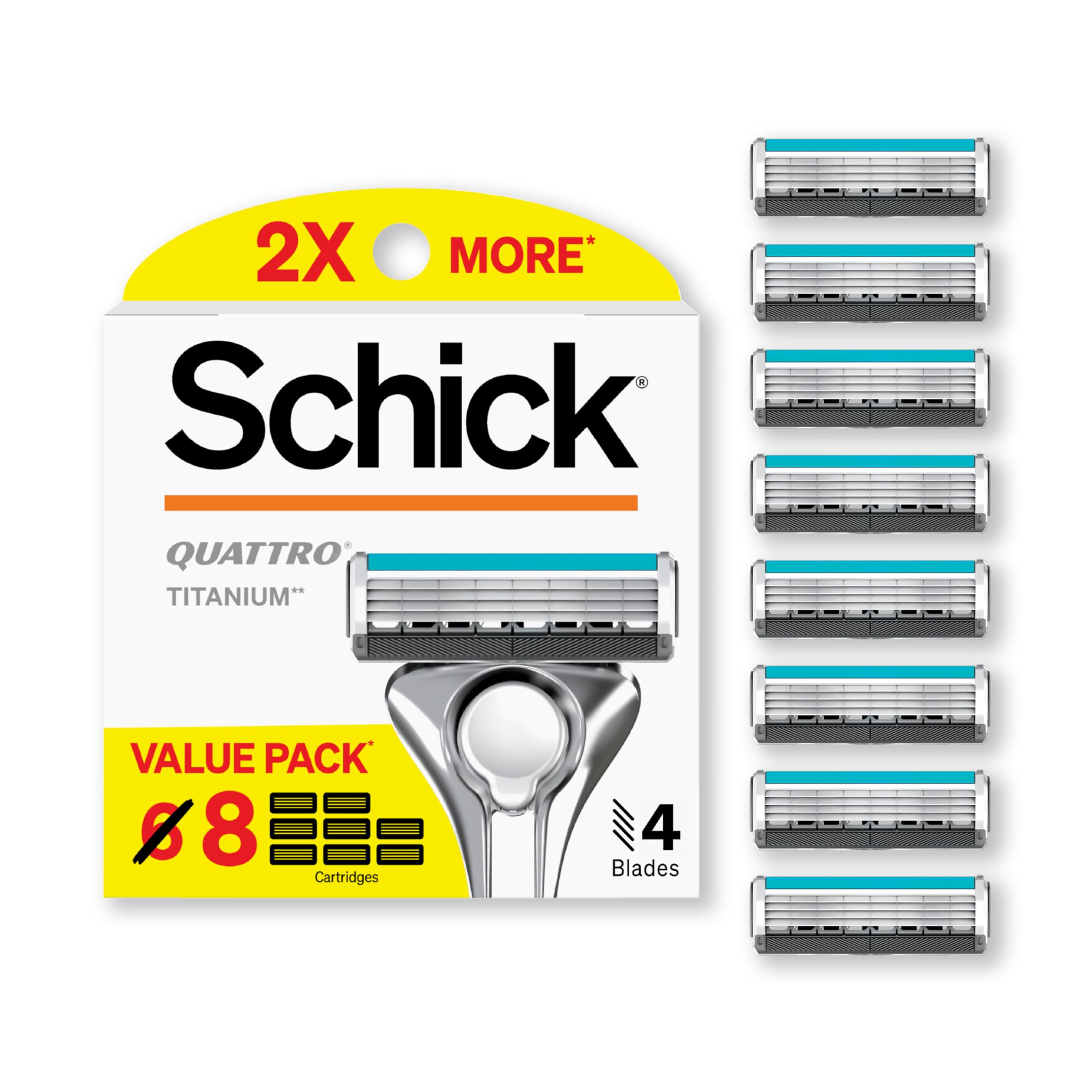 Recambios de Maquinilla de Afeitar Schick Quattro Titanium 8 Piezas - Venta Internacional
