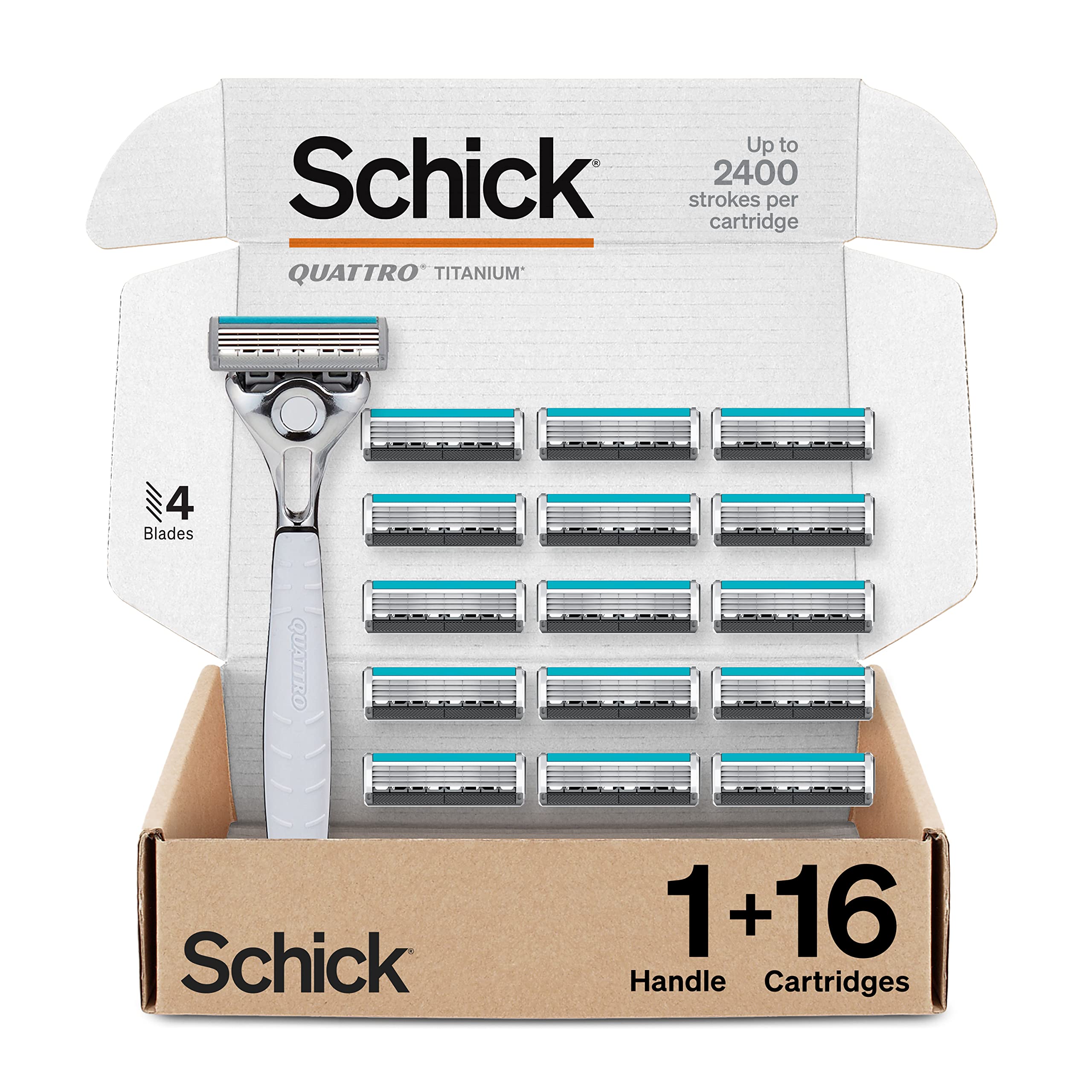Foto 2 pulgar | Razors Schick Quattro Titanium Para Hombre, 1 Navaja De 16 Cuchillas - Venta Internacional.