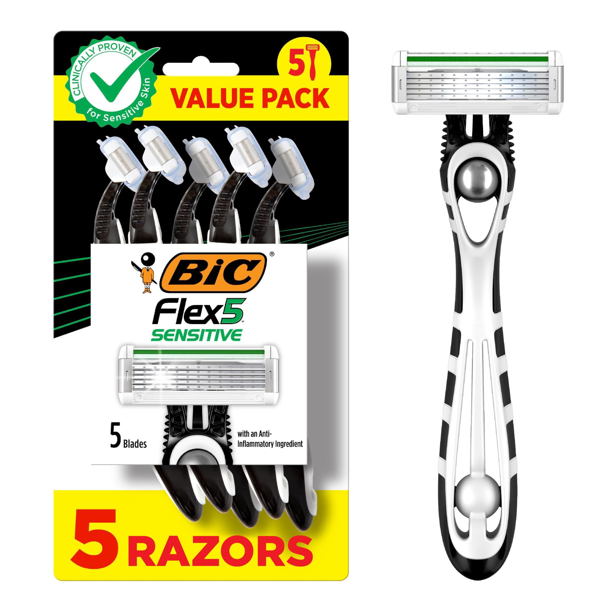Foto 2 pulgar | Rasuradoras Desechablee Bic Flex 5 Sensitive 5 Piezas - Venta Internacional