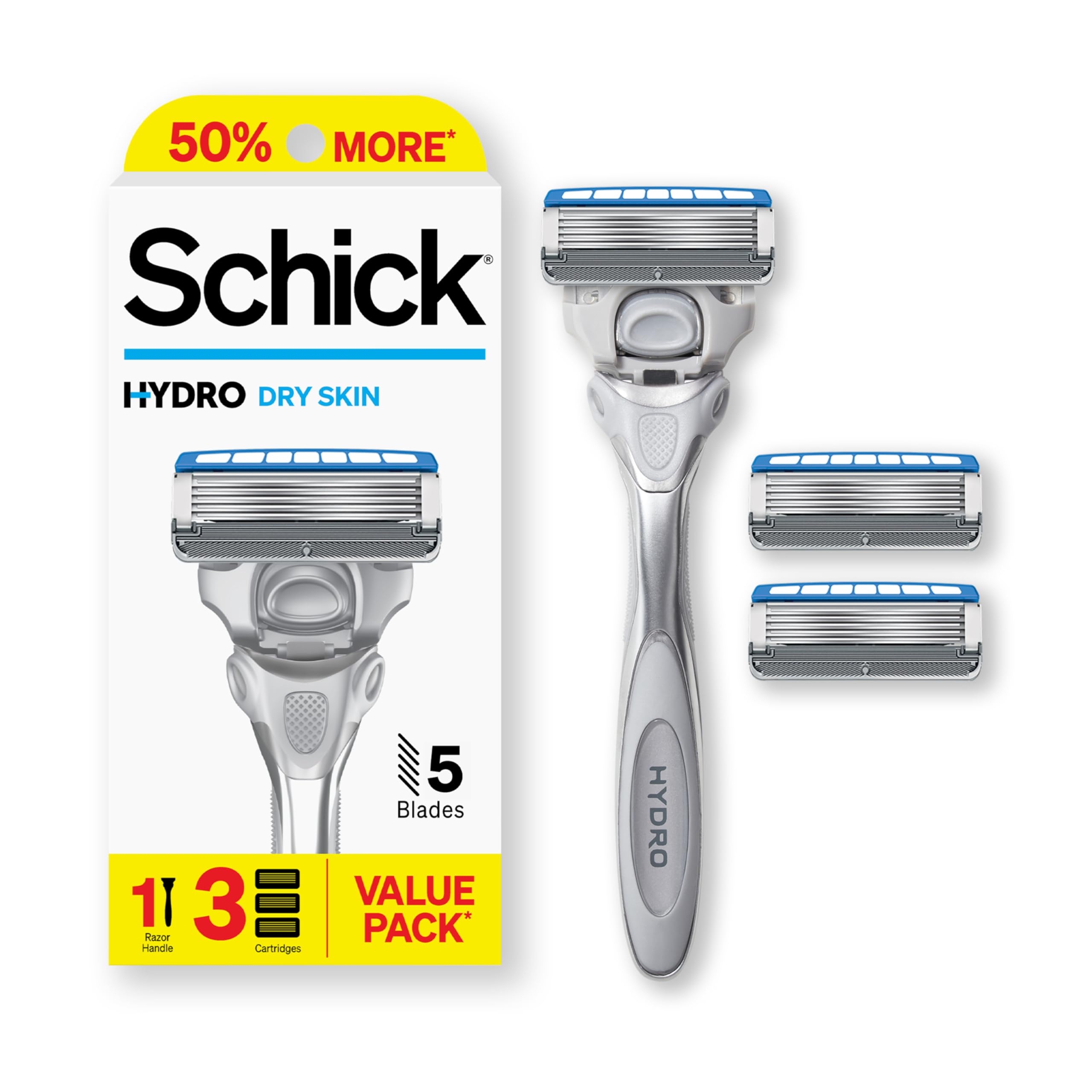 Rastrillo Schick Hydro Dry Skin 3 Cartuchos - Venta Internacional