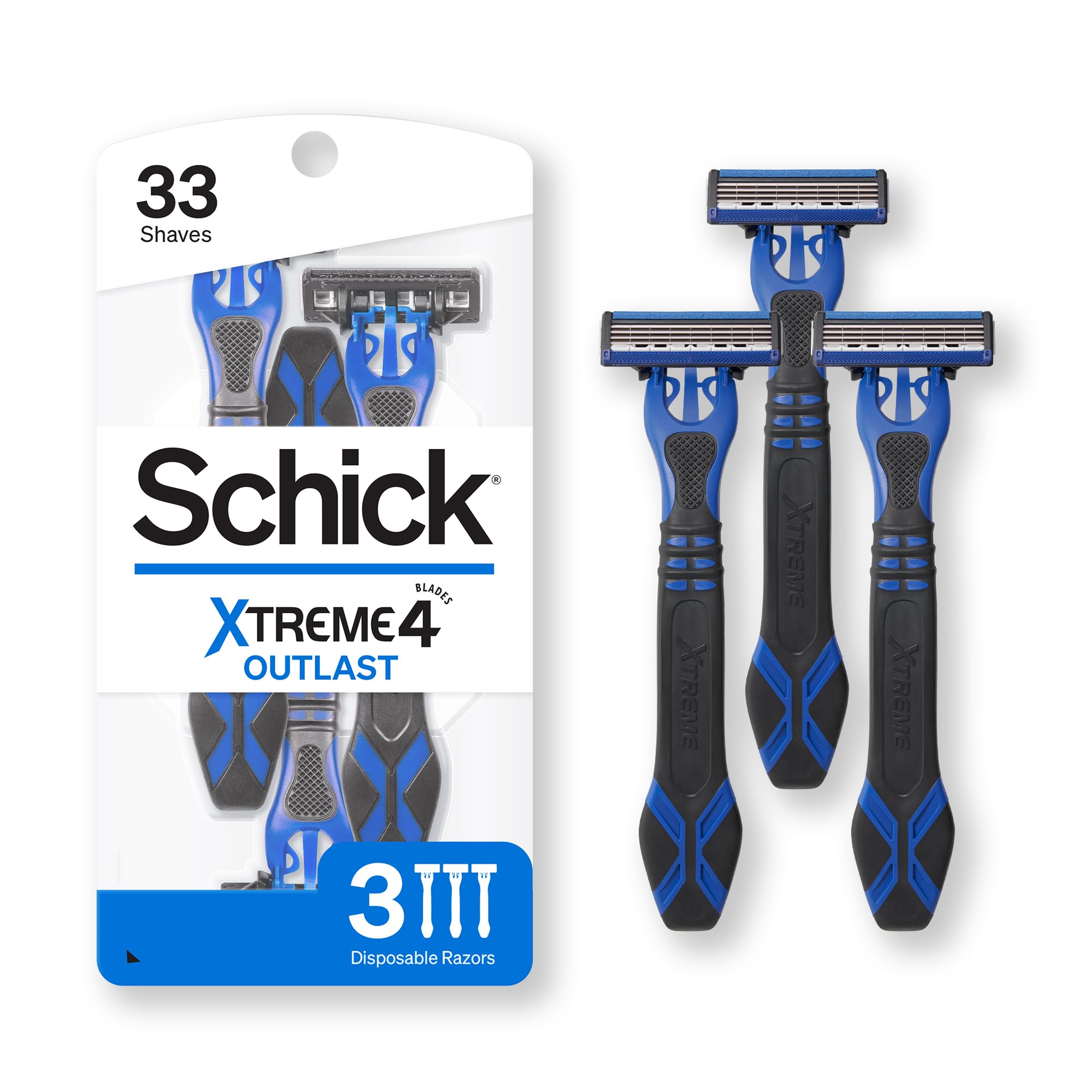 Maquinilla De Afeitar Desechable Schick Xtreme 4 Outlast Para Hombre, 3 Unidades - Venta Internacional.