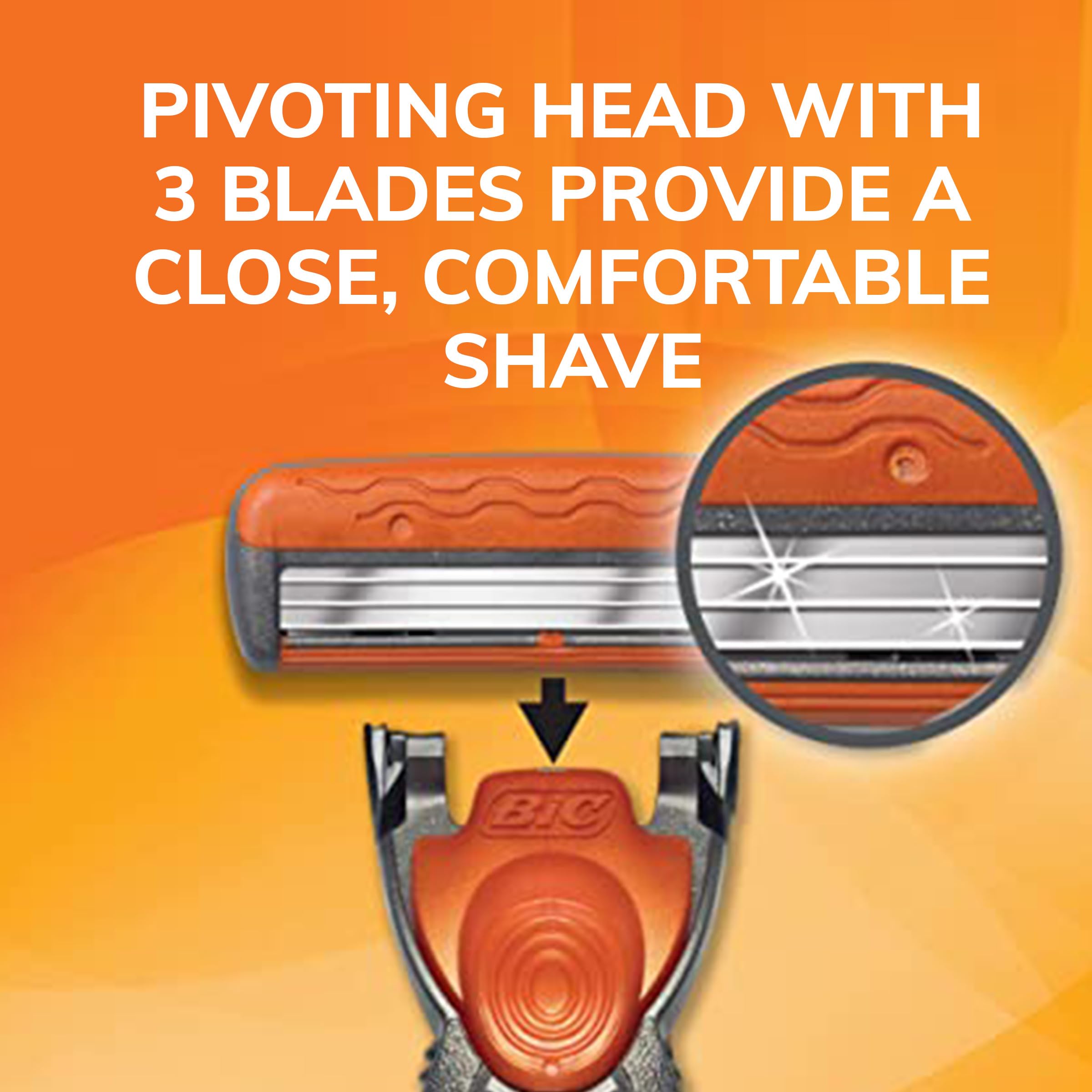 Foto 2 | Razor Bic Comfort 3 Recargable De Tres Hojas Para Hombre, 7 Piezas - Venta Internacional.