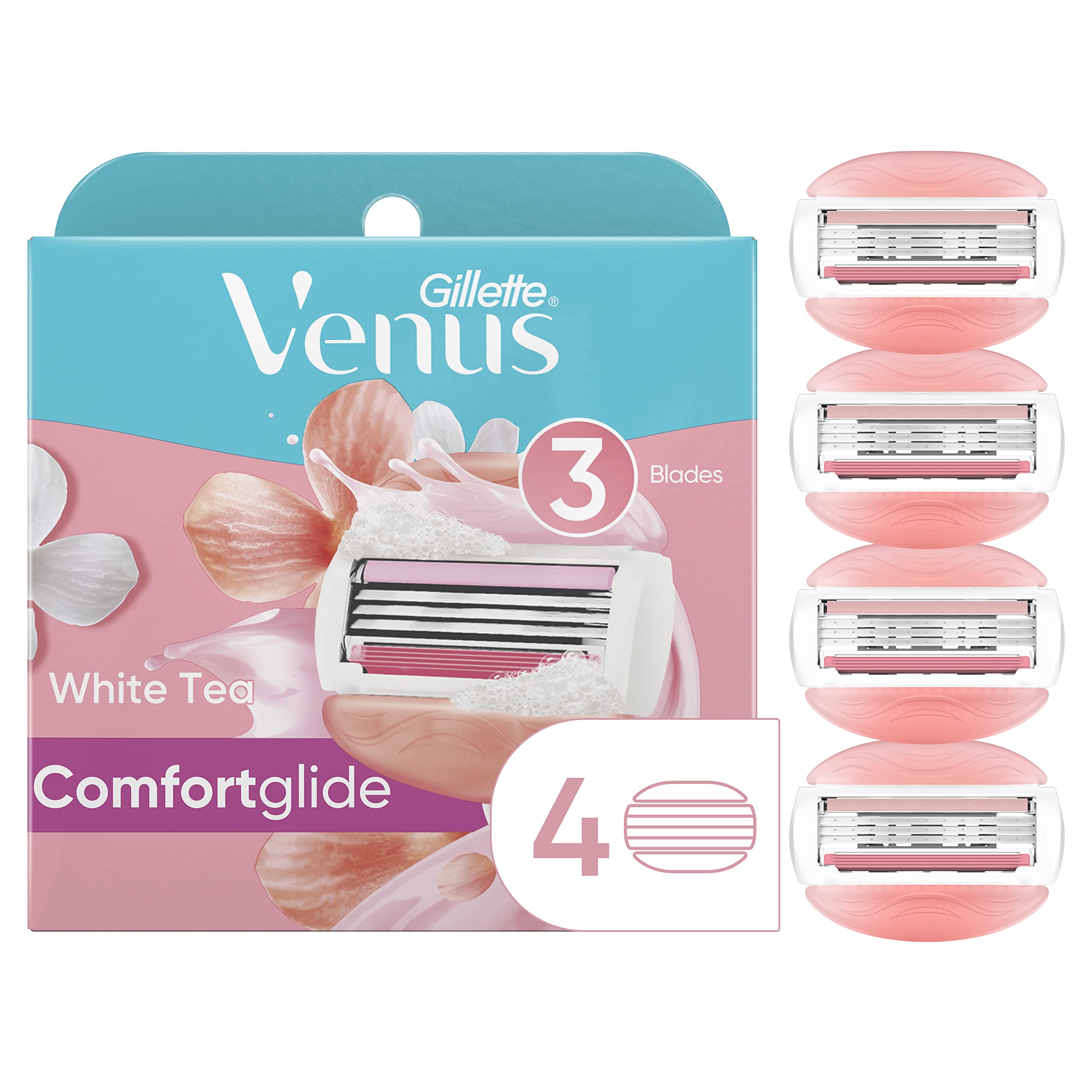 Foto 1 | Recambios Para Cuchillas De Afeitar Gillette Venus Comfortglide, 4 Unidades - Venta Internacional.