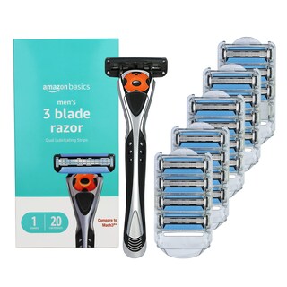 Foto 1 | Motion Sphere Razor Amazon Basics De 3 Hojas Para Hombre, Más 20 Cartuchos - Venta Internacional.