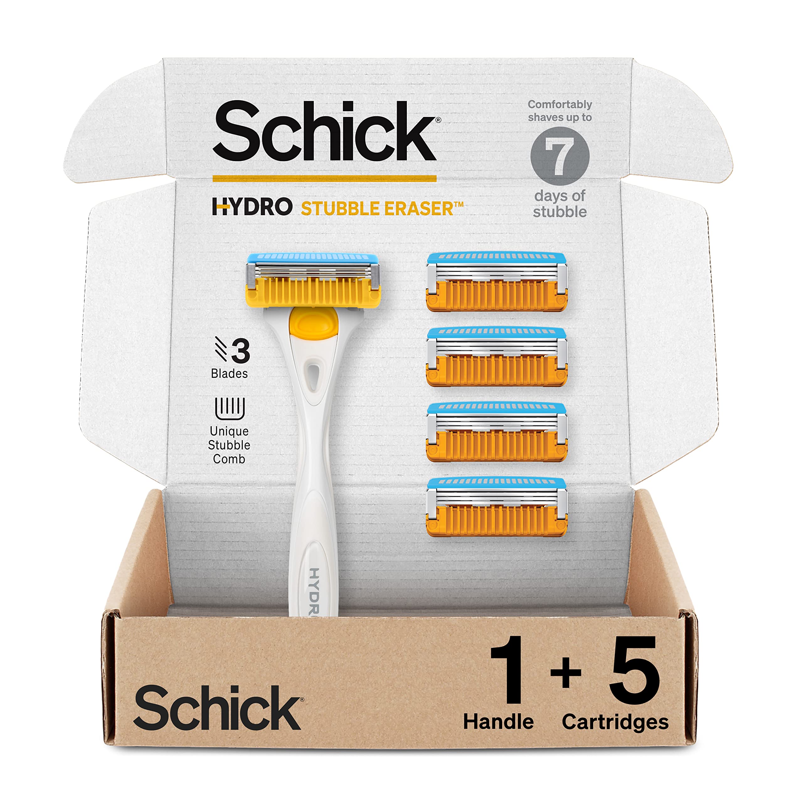 Foto 2 pulgar | Borrador Razor Kit Schick Hydro Stubble Con 5 Cuchillas Para Hombre - Venta Internacional.