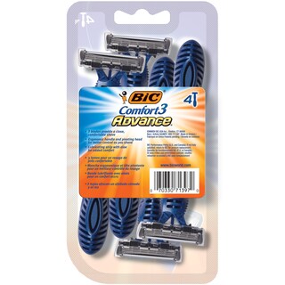Foto 4 | Maquinillas De Afeitar Desechables Bic Comfort 3 Advance Para Hombre, Paquete De 4 - Venta Internacional.