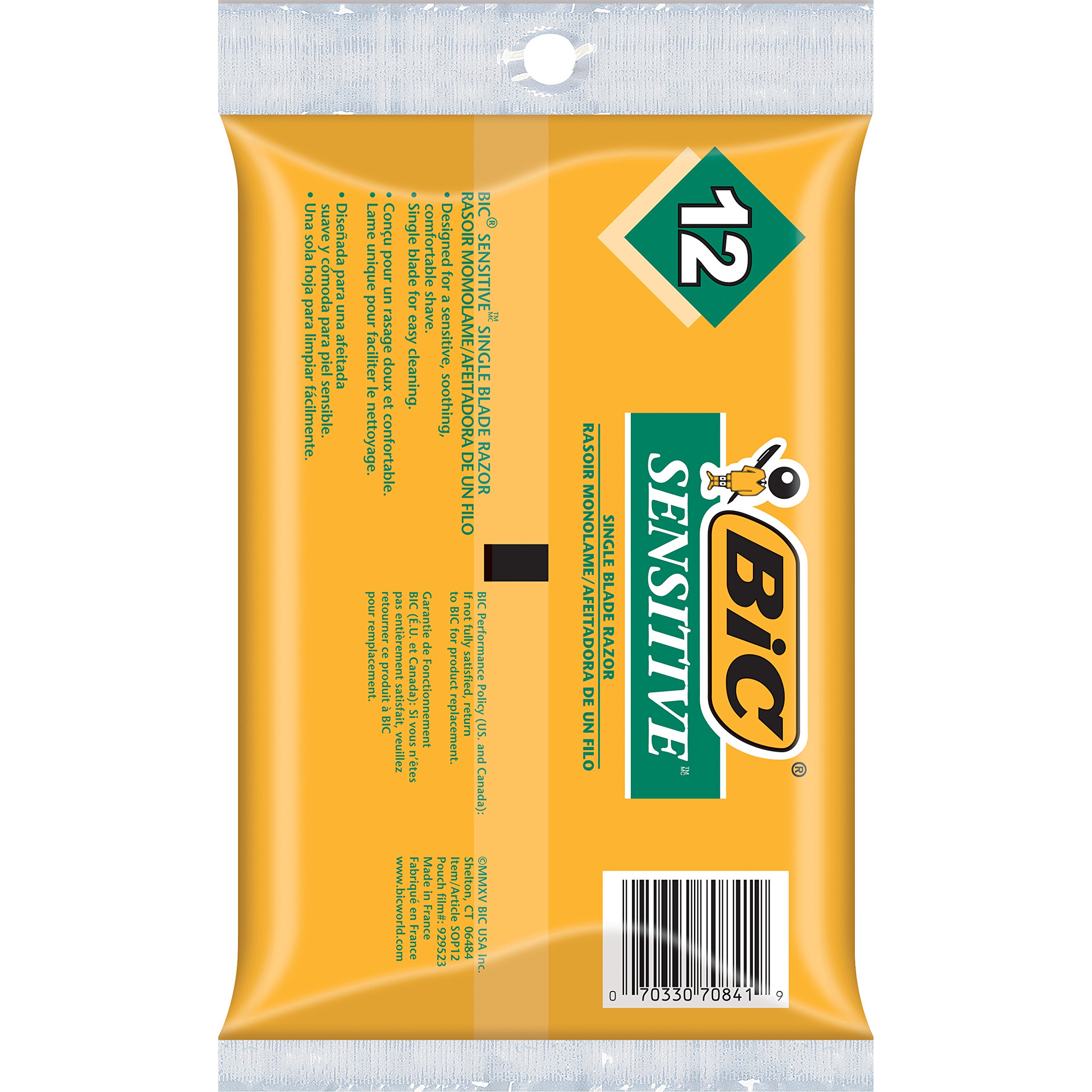 Foto 3 | Afeitadora Razor Bic Single Blade Sensitive Skin 12 Piezas - Venta Internacional