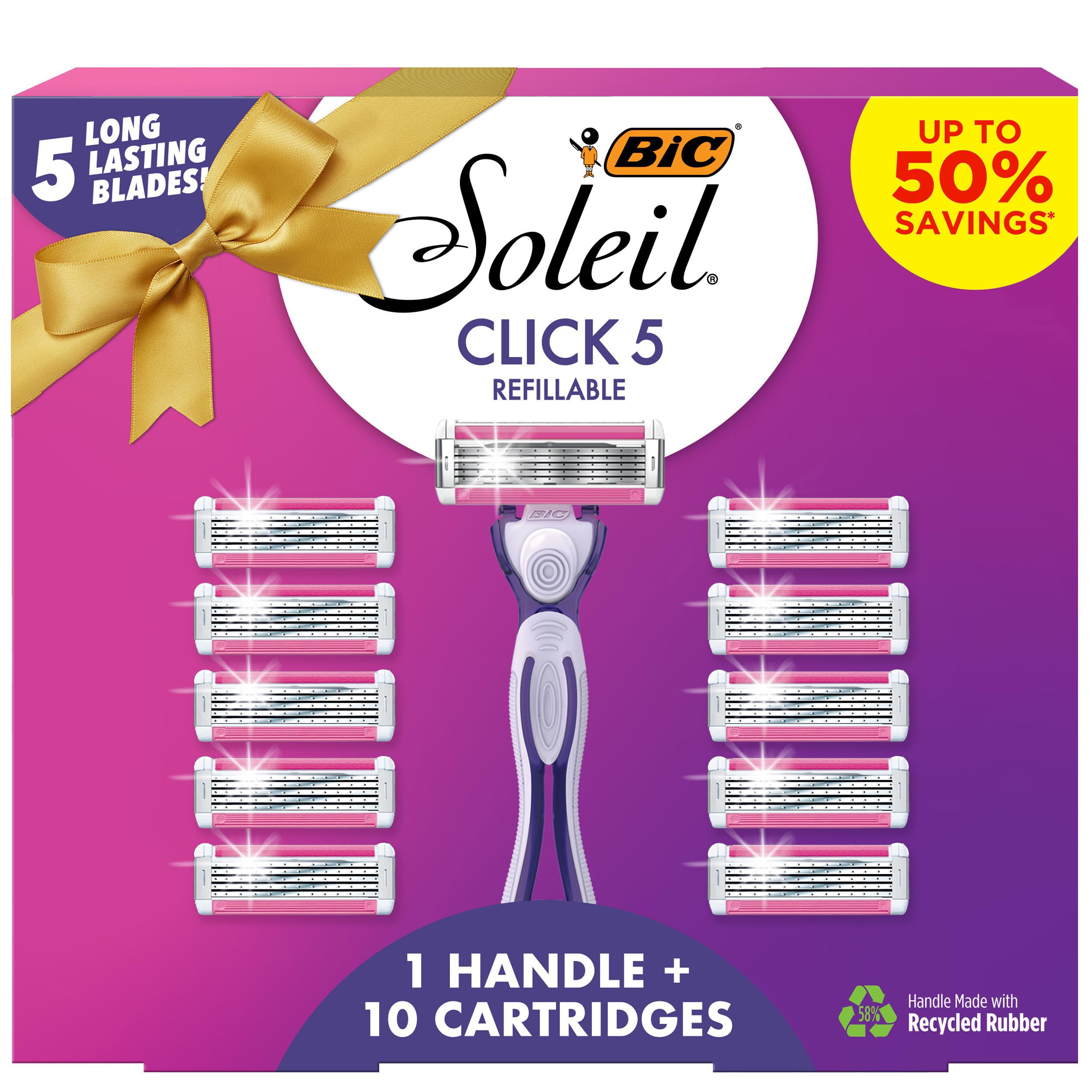Foto 2 pulgar | Razors Bic Soleil Click 5 Para Mujer, 1 Mango, 10 Cartuchos - Venta Internacional.