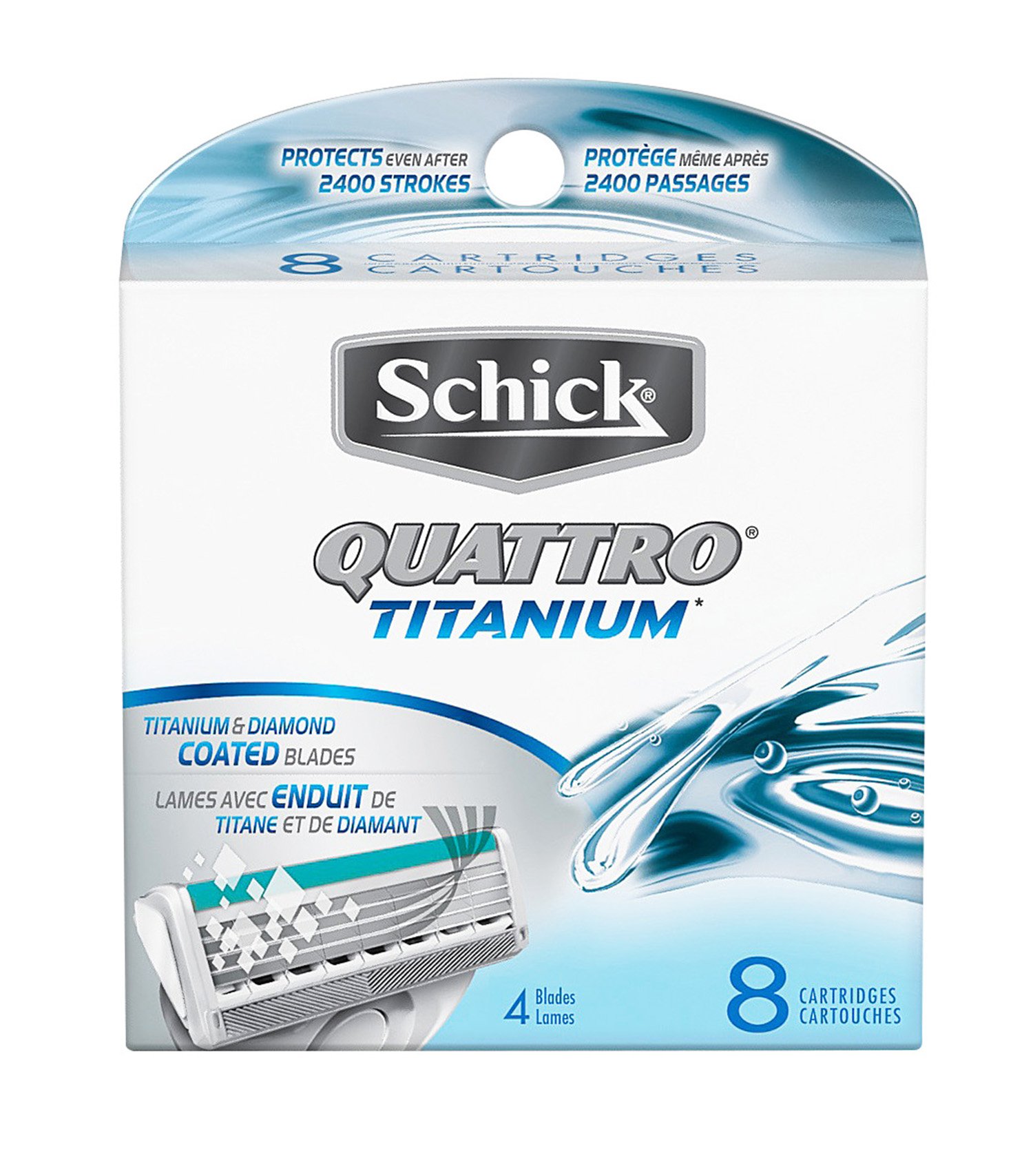 Foto 2 pulgar | Recambios De Cuchillas De Afeitar Schick Quattro Titanium Para Hombre  8 Unidades - Venta Internacional.