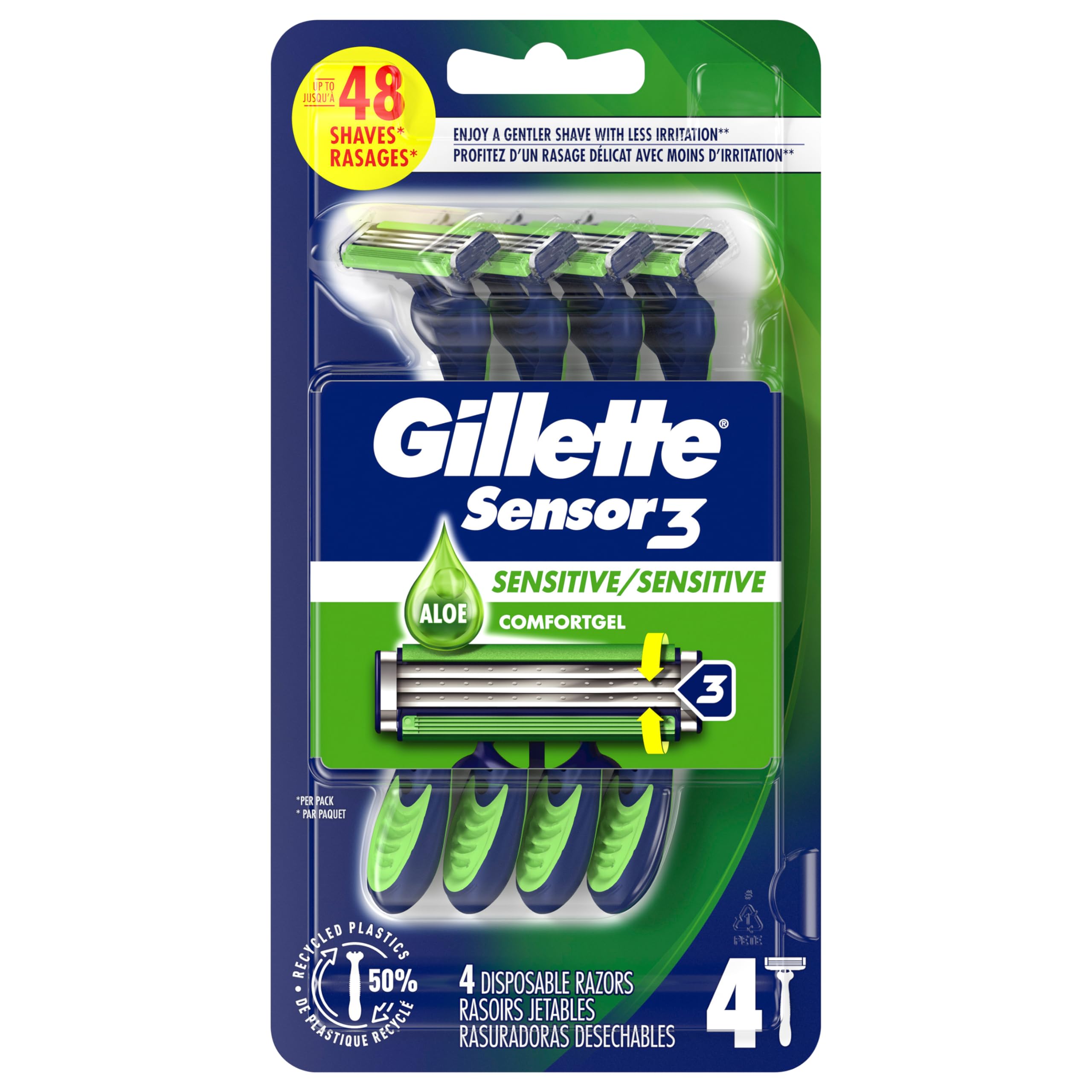 Foto 2 pulgar | Maquinilla De Afeitar Desechable Gillette Sensor3 Sensor3 Para Hombre X4 - Venta Internacional.