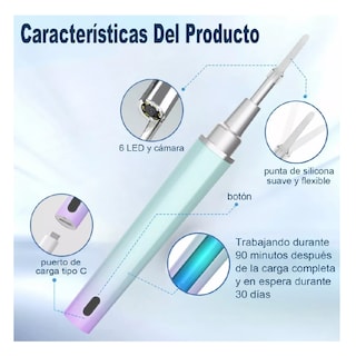Foto 3 | Limpiador Oídos Cámara Quita Cerilla Inteligente Endoscopio Multicolor