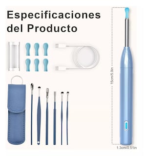 Foto 5 | Limpiador De Oídos Espiral Con Cámara Endoscopio Quita Cerilla, Azul