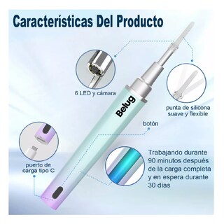 Foto 3 | Limpiador Oídos Cámara Quita Cerilla Inteligente Endoscopio Multicolor Belug
