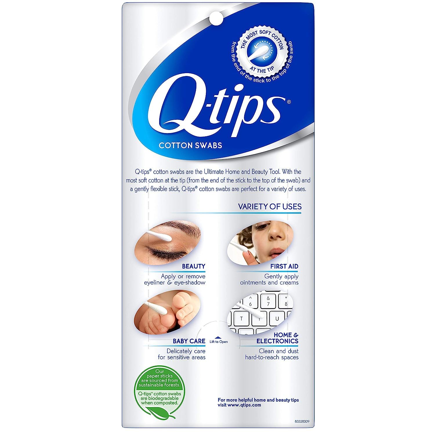 Foto 3 pulgar | Bastoncillos De Algodón Para Higiene Y Belleza, 100% Algodón, 625 Quilates - Venta Internacional.