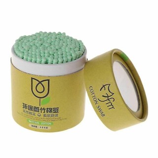 Foto 1 | Bastoncillos De Algodón Huoguo Con Mango De Bambú Color Verde 7 Cm Paquete De 200 - Venta Internacional.