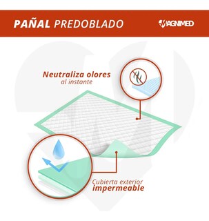 Foto 3 | Pañal Predoblado / Cubre Colchón 85x60 Cm - 50 Piezas