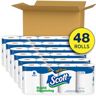 Foto 2 | Papel Higiénico Scott De Disolución Rápida 48 Rollos Dobles - Venta Internacional.