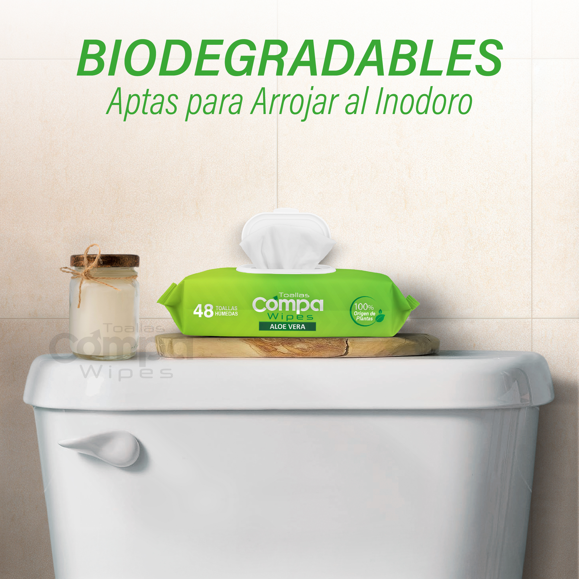 Foto 3 pulgar | Toallas Húmedas Desechables  Compa Wipes 12 Piezas
