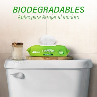 Foto 2 | Toallas Húmedas Desechables Compa Wipes 12 Piezas