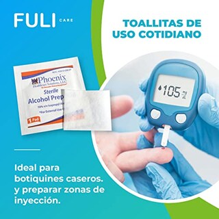 Foto 5 | Toallitas con Alcohol Estériles Phoenix Ideales para Preparar Zonas de Inyección Caja con 100 Paquetes
